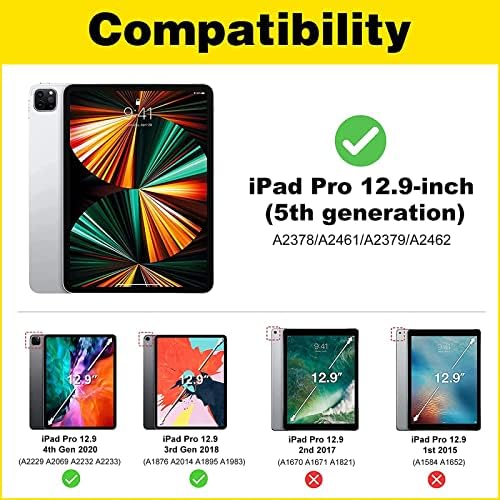 Procase iPad Pro 12.9 2017/2015 Companion Back Cover Case Skup sa četverosmjernim zaštitu od privatnosti za iPad 12.9 5. 2021 / Četvrti Gen 2020 / 3. Gen 2018