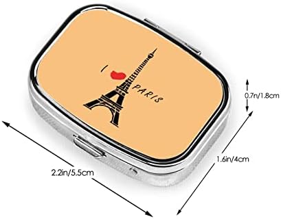 Volim Paris Square Mini Pill Box Metal Medicine Organizator Travel Friendly Portable Pill Case
