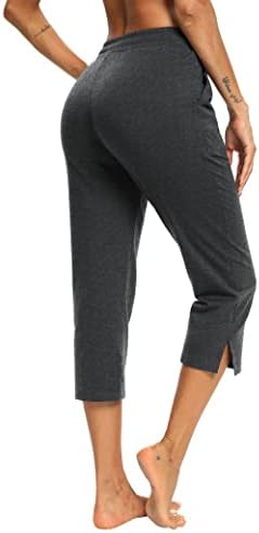 Lexslove Capris za žene Casual Ljeto Širokodne cipele sa širokim nogama Loats Comfy Drawstring Yoga Jogger Capri pantalone sa džepovima