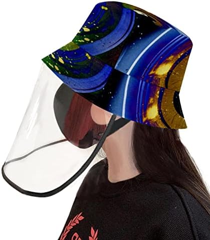 Zaštitni šešir za odrasle sa štitom za lice, ribar šešir protiv sunca, svemir Galaxy Yin Yang Trassip
