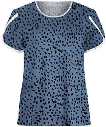 Kratki rukav pamučni pogranik grafički brod grafički leopard Ispiši labavu fit casual bluza majica za žensku