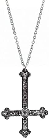 Frodete Naopako Cross Ogrlica Victorian Ornate Cross Ogrlica Gotic Satanic Nakit Bogatstvo Novac