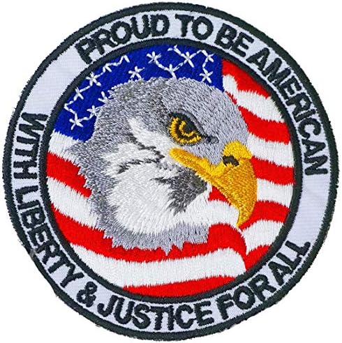 Grafička prašina USA američka oznaka ćelavi Eagle ponosna što je američko vezeno željezo na zakrpama sa slobode pravde za sve Sjedinjene Američke Države
