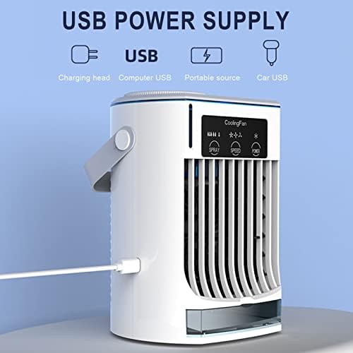 Prijenosni klima uređaj, 4 u 1 prijenosni ventilator za klima uređaj USB napunjeni mini klima uređaj
