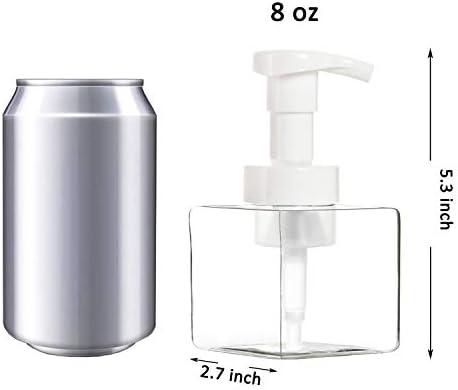 Mladgever 5 pakovanje Clear Plastične boce od plastičnih kvadratnih pumpi, plastični sapun sapuni, pumpe za punjenje pumpe sa putne brave