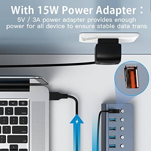 NC 8-Portno napajanje USB3.0 Hub USB ekstenzija sa On / Off 15 W adapterom podrška distributer Računarska oprema