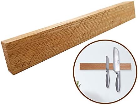 GUANGMING-držač magnetnog noža za zid | fiksiranje sa ili bez vijaka | drvena magnetna traka od hrastovog