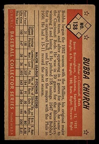 1953 Bowman 138 Crkva Bubba Cincinnati Reds fer crveni