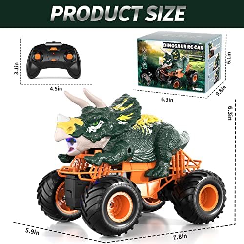 Bennol Auto dinosaurusa na daljinsko upravljanje za dječake djecu, 2.4 Ghz RC igračke za kamione