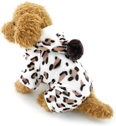 Zunea Leopard Velvet Mekani mali pas Cat Pajamas Zimski zbirni kućni ljubimac Puppy Cat Snawit Comfy Bichon Pudle odjeća XL