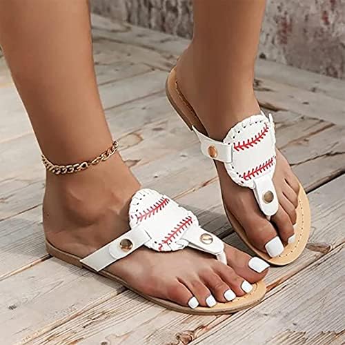 Ženske bejzbol flip flops ljetne kopče ravne sandale rimske papučene plaže sandale za putnike tinejdžerke