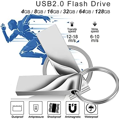 PDGJG Metal USB Flash Drive 32GB 16GB Pendrive 128GB 64GB Vodootporni olovka 8GB Flash USB 2.0 Memoria USB