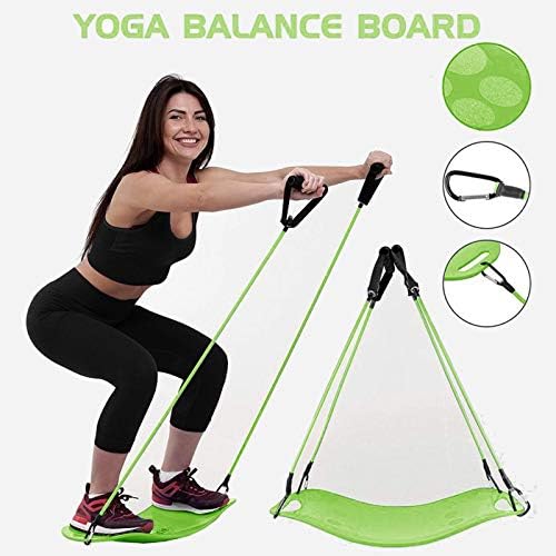 EMAIS Bilansna ploča s opsezima otpornosti - fitness daska za odrasle - ABS noge Core Workout Yoga Board Board - idealna za osnovnu vezu, plesače, balet, vežbe za balansiranje - teretane