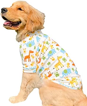 Milumia Pet Cute Cartoon Print pidžama za srednje velike pse Shirts odjeća za kućne ljubimce Multicolor
