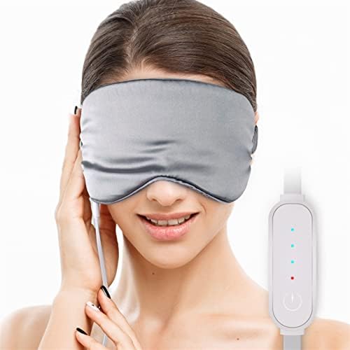 Heyuanpius grijana maska ​​za spavanje, USB grijana maska ​​za oči svilenkastog satena za natečene