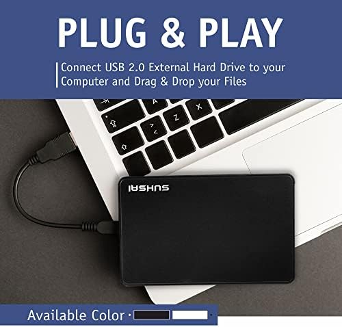 SUHSAI 500GB prenosivi eksterni čvrsti disk USB 2.0 skladište i rezervna kopija, USB Hard disk, proširenje