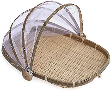 13 Pravokutni bambus koji poslužuje košaru za hranu za piknik Košarca košara s neto poklopcem
