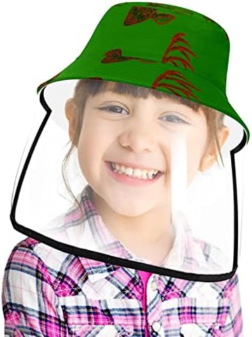 Zaštitni šešir za odrasle sa štitnikom za lice, ribarski šešir protiv sunčeve kape, božićni zeleni crtani crveni vil