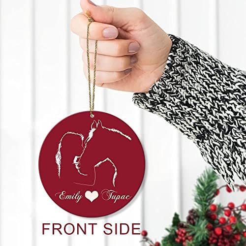 Personalizirani Ornament za božićnu jelku / crveni konj Božićni Ornament pokloni za žene Zaljubljenice