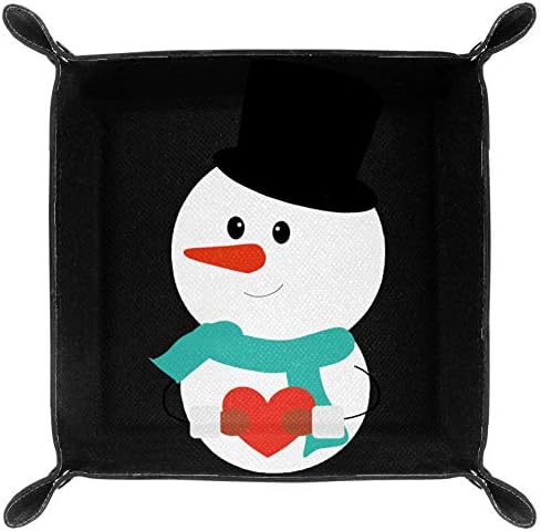 Aisso Valet Tray Božić Božić snjegović štampanje kože nakit ladice Organizator kutija za novčanike, satovi, ključevi, kovanice, Mobiteli i Uredske opreme