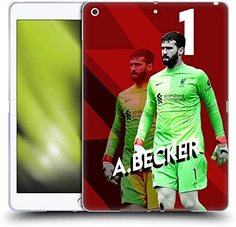 Dizajni za glavu Službeno licencirani Liverpool Football Club Alisson Becker 2021/22 First Tim Soft Gel Case kompatibilan sa Apple iPad 10.2 2019/2020/2021