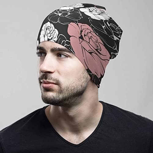 BAIKUTOUAN Rose uzorak print kapice za muškarce žene sa dizajnom Lobanja kapa