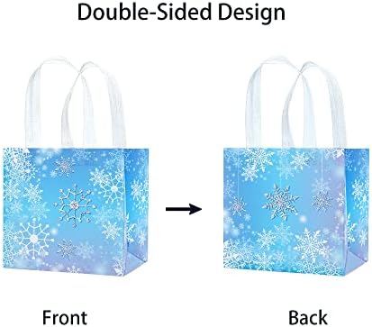 CC Početna 12 Pakov zimske čudesne netkane torbe za srednje partiju, torbe za bodljikave boce, božićne bombonske torbe, božićnu zabavu Favorističke torbe 8''x 6''x 8 '' sa ručkama