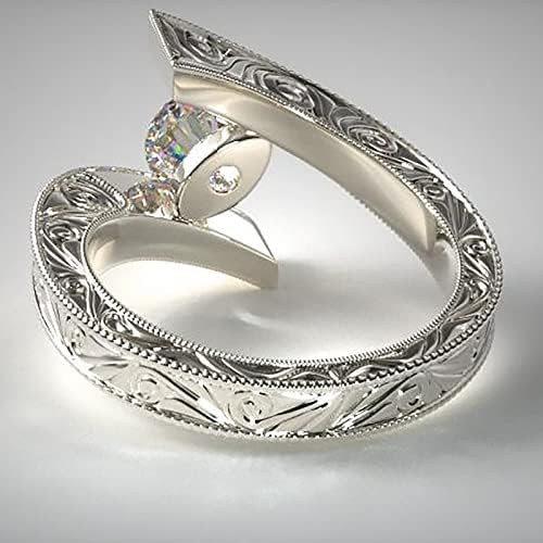Chunky prstenovi lično izoblici rezbarenje dijamantskih prstena za venčani prsten