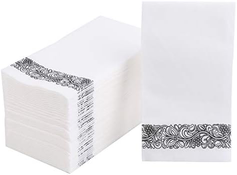 Folaineam 100 pakovanja ručnici za ručni ručnici posteljina - ukrasni ručnici za goste cvjetni papir