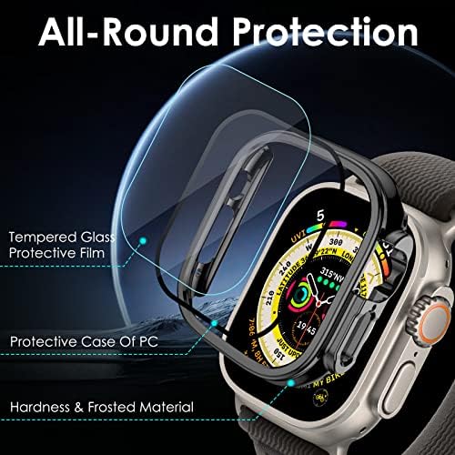 Kimilar [2 + 2 paket zaslon za zaštitni prostor Kompatibilan sa Appleam Watch Ultra 49mm, vodootporan kaljenim