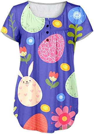 Uscherm sretne uske košulje žene slatko zečje jaje ispišeno dugme gore smiješne masene ljetne