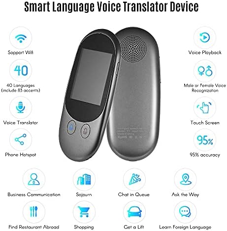 IULJH Smart Voice Translator Device 40 jezici 2.4 Inch Touchscreen punjivi F1A sa kamerom