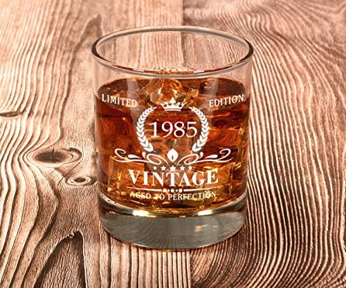 Triwol 1985 38. rođendanski pokloni za muškarce, Vintage Whisky Glass 38 rođendanski pokloni za tatu, sina, muža, brata, smiješni poklon za 38. rođendan poklon ideje za njega, 38-godišnji Bday & nbsp;dekoracija zabave