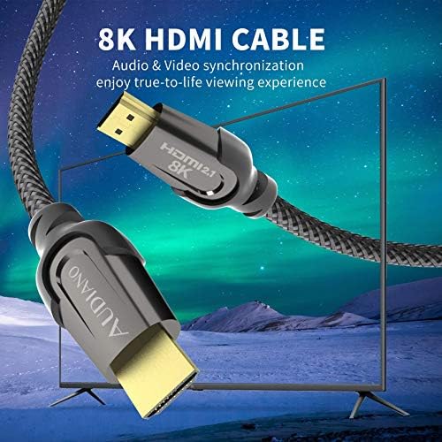 Audiano 8K HDMI 2.1 kabel, 48 Gbps ultra brzina 3D najlonska pletenica, podržava 8K 60Hz 4K 120Hz