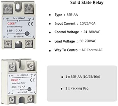 SCRUBY SSR-10AA / SSR-25AA / SSR-40AA AC kontrola AC Bijela školjka jednofazni relej čvrstog stanja sa