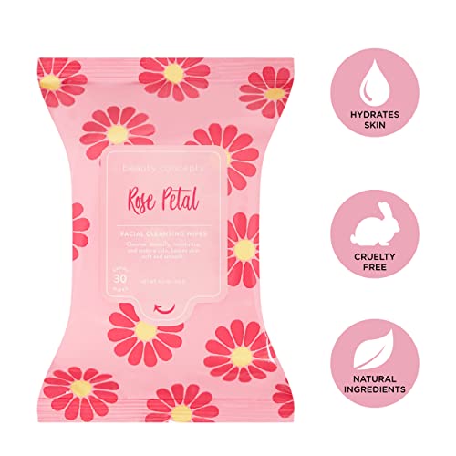 Maramice za čišćenje lica | maramice za čišćenje vitamina C, kokosa, latica ruže i badema od vanile i nježne maramice za čišćenje lica-4 pakovanja, 120 ručnika | Beauty Concepts