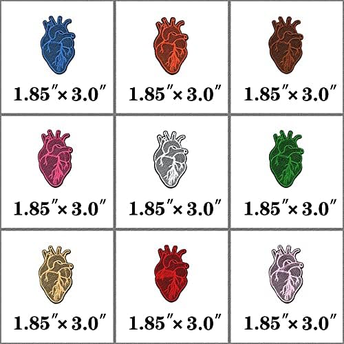 Proerr 9pcs Slatki srčani stilovi vezeni zakrpe glačalo na zakrpama šivati ​​na patch-u aplikacija za diy vrećicu