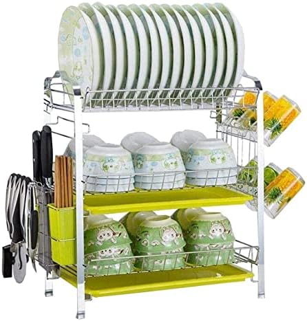 Praktični regali za odlaganje praktičnog spremišta Troslojni nosač za prag za sušenje za sušenje posuđa za sušenje jela posuđe posuđe za podovi za pribor za skladištenje kuhinje kuhinja kuhinja kuhinja kuhinja