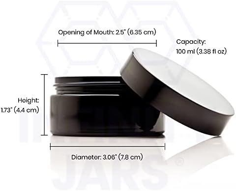 Infinity tegle 100 ml 3-pakovanje kozmetičkog stila ultraljubičasto punjenje prazna staklena tegla sa