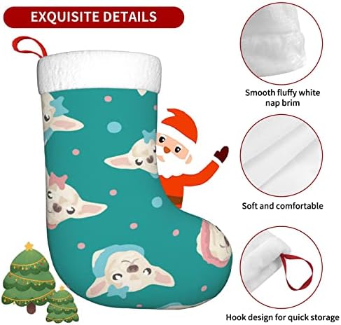 Austenstern božićne čarape luk čihuahua pas dvostrani kamin viseći čarape