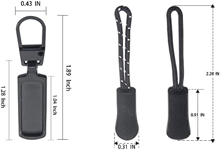 Zipper Pull Zamjenski patentni zatvarač i patentni kabeli odvojivi setovi za popravak patentnih zatvarača za torbe za odjeću Jakne torbice Fit za manje rupe D1.0 mm