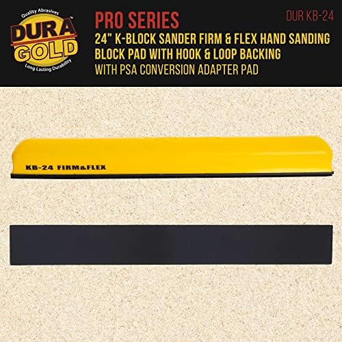 Dura-Gold Pro serija 24 K-Block brusilica firma & Flex XL Longboard ručni Brusni blok jastučić sa kukom & amp; petlja podršku i PSA Adapter Pad & 320 granulacija brusni papir Roll
