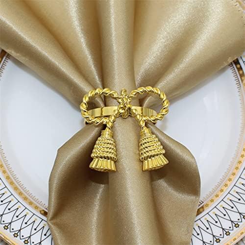 Liuzh 24 / kom Gold salvetinski prstenovi metalni nosači salveta za božićne vjenčane večere ukrasi za stol za zabavu