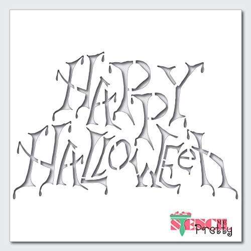 Happy Halloween primitivni znak Stencil najbolje vinilne velike šablone za slikanje na drvetu, platnu,