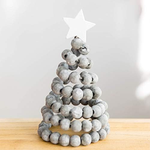 Doitool Stolpop Božićno drvce Mini božićne stablo Model sa zvezdanim drvenim perlicama zanata za craft DIY kreativni oblik za božićne desktop ukras ukras ukras