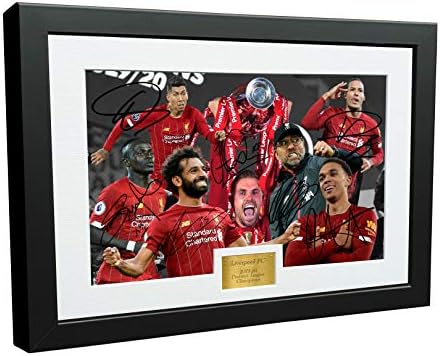 2019 2020 Liverpool Premier League Champions 12x8 A4 potpisan Henderson Klopp Salah Mane Firmino Van Dijk Arnold Autographed Photo Photo Picture Frame Soccer Gift