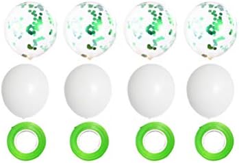 Amosfun 124pcs baloni za lateks sjajni kockice za okupljanje rođendana za okupljanje rođendana (12 inča, 40pcs metalni zeleni baloni, 40pcs Green Latex baloni, 20pcs bijeli lateks, 20pcs bijeli lateks