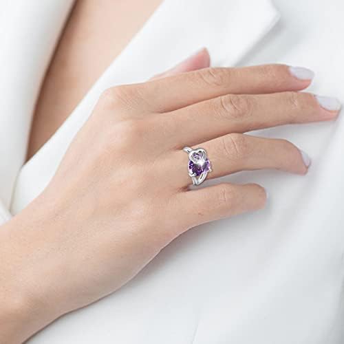 Ogrlica srednjeg prsta Dijamant u obliku srca Boja dragulja Zircon Crystal Micro Podešavanje prstena