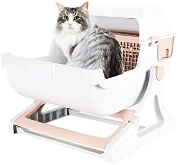ZZK lonac za smeće za mačke WC za mačke poluautomatski puni lonac za smeće za mačke srednji zatvoreni lonac za smeće za mačke toalet za mačke kutija za smeće za mačke poluautomatski toalet za mačke, C