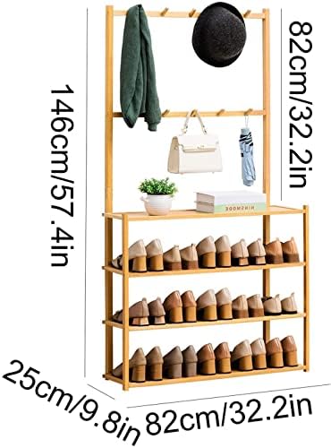 Zhangna stalak za obuću, ulazni obuća za skladištenje stalak za cipele stalak za cipele sa spajanjem prirodnog bambusa polica za skladištenje Višenamjenski regal